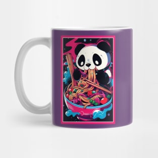 Anime Cute Panda eating Ramen | Cute Anime Panda Kawaii Design Mug